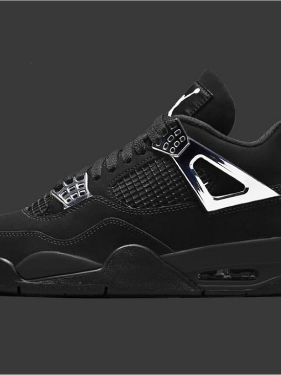 Jordan Other - AIR JORDAN 4 Black with Chrome Accent Men Size 12. Excellent Shape, Worn Twice